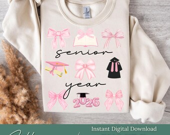 Classe de 2026 Fichier PNG | Fichier numérique du secondaire | Conception mignonne de coquette | Png tendance pour le secondaire |  Idées mignonnes pour la terminale | Coquette