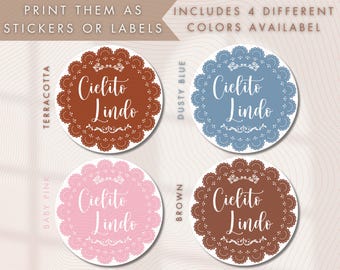 Designs d'étiquettes Cielito Lindo | Thème Cielito Lindo | Téléchargement numérique de Cielito Lindo | Etiquettes pour babyshower Cielito Lindo | Cielito Lindo Baptême