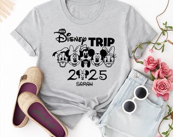 Personalized Disney Trip Shirt, Matching Family Disney Shirt, Custom Disney Mickey Minnie Tee, Disney Matching Group Shirt