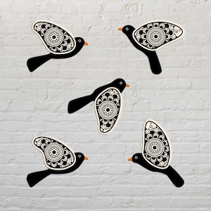 Flying Birds Wall Decor | 5 Piece MDF Wooden Wall Art Hanging | Modern Bird Wall Decoration for Bedroom, Living Room & Home Interiors
