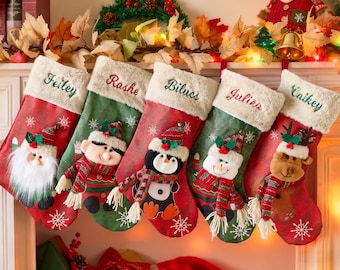 Personalisierter Weihnachtsstrumpf - Plüsch-Charakter-Strümpfe, Feiertags-Dekor