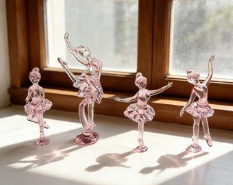 Kristallen glazen ballerinabeeldje, handgemaakt standbeeld balletdanseres, cadeau dansliefhebber en leraar, aandenken voor verzamelaars