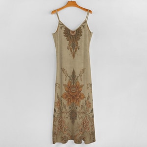 Vestido largo bohemio, vestido largo floral, vestido largo de verano, regalo para ella imagen 4