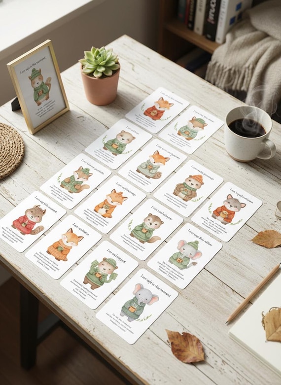 Watercolor Animal Affirmation Cards | Anxiety Relief, Positive Mindset (PDF Download)