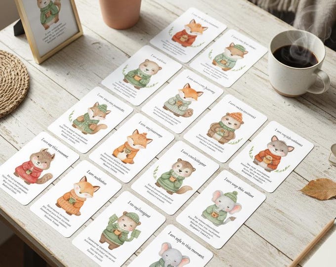 Watercolor Animal Affirmation Cards | Anxiety Relief, Positive Mindset (PDF Download)