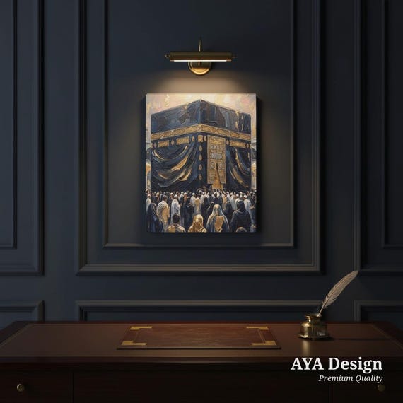 Islamic Kaaba Canvas Print: Modern Mecca Wall Art, Hajj Umrah Gift, Home Decor