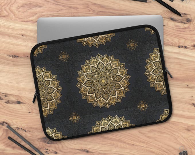 Henna Floral Laptop Sleeve | Mehndi Pattern Sleeve