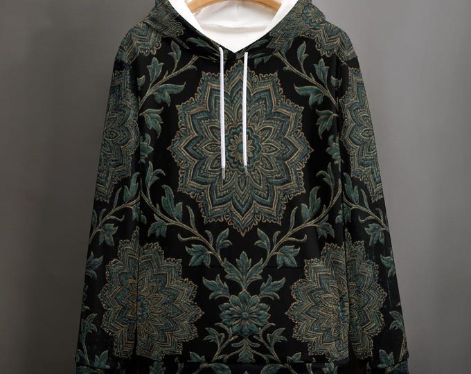 Mandala Print Hoodie | Oversized Pullover, Plus Size Streetwear