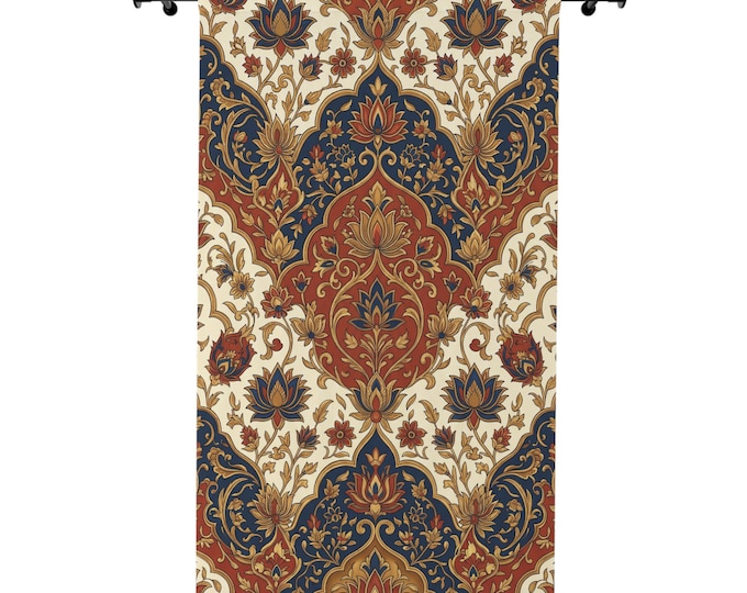 Persian Henna Mughal Window Curtains | Bohemian Floral Drapery