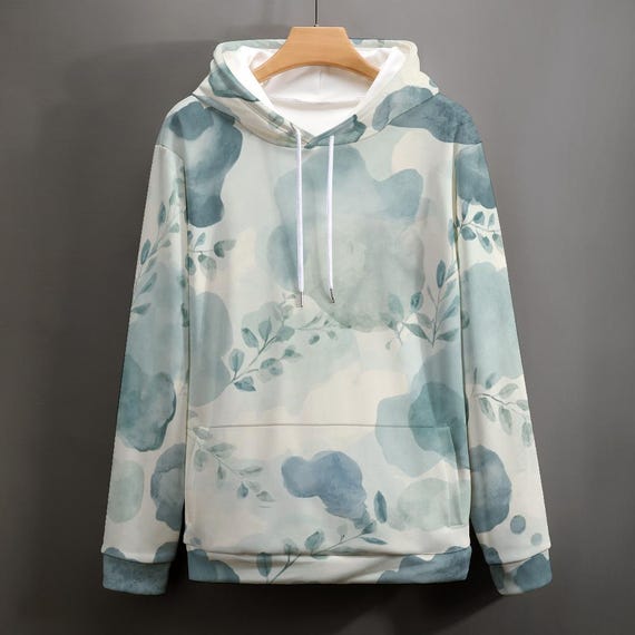 Pastel Watercolor Botanical Hoodie | Cozy Loungewear Sweatshirt | Nature Lover Gift