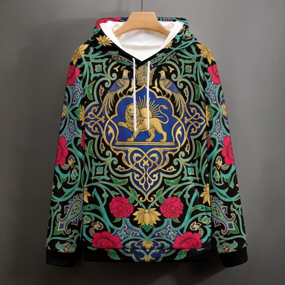 Floral Lion Art Hoodie | Bohemian Maximalist Pullover