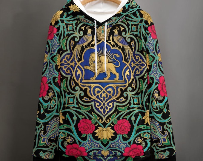 Floral Lion Art Hoodie | Bohemian Maximalist Pullover