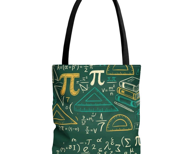 Math Teacher Tote Bag | Chalkboard Pi Day, Geometry Professor Book Bag