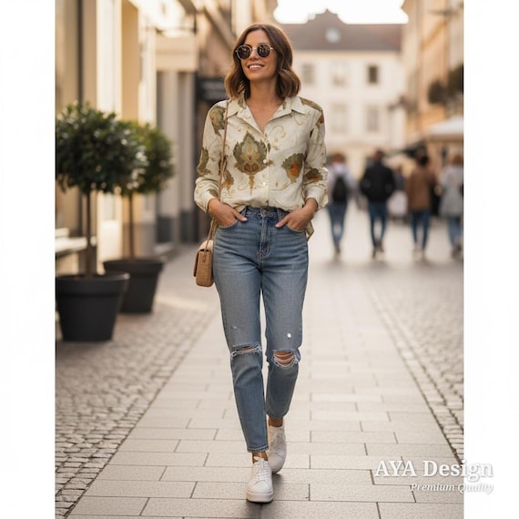 Vintage Floral Button Down Shirt | Baroque Print Blouse, Light Academia Top