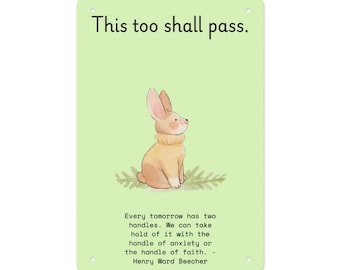 Watercolor Animal Affirmation Sign | Therapy Office Decor, Calm Corner Metal Art