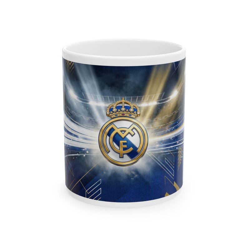 Mok Real Madrid-embleem | Keramische koffiekop 11oz 15oz afbeelding 1