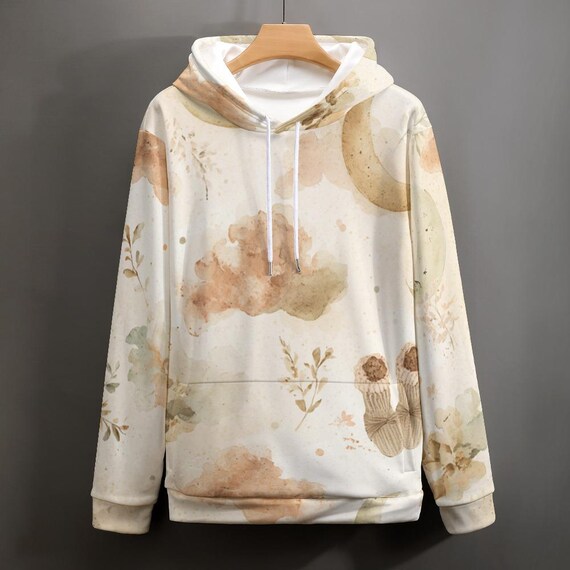 Boho Maternity Hoodie | Watercolor Moon & Baby Booties Sweatshirt, Gift for Mom