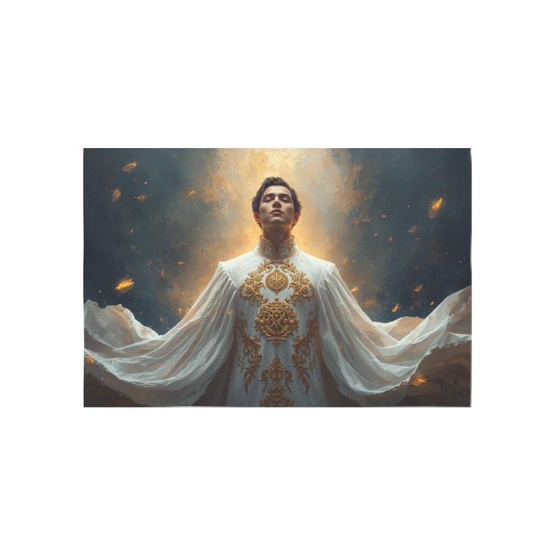 Real Madrid Fan Tapestry | Royal White Gold Soccer Wall Art Banner image 2