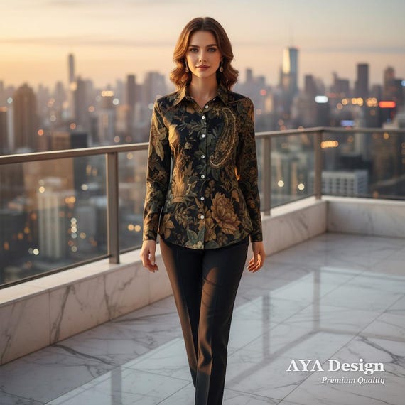 Dark Academia Botanical Button Down Shirt, Moody Floral Whimsigoth Top