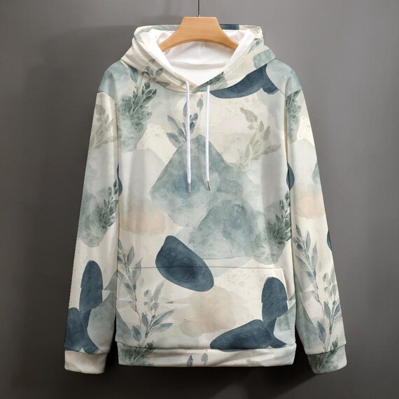Watercolor Boho Hoodie | Pastel Abstract Floral Sweatshirt, Cozy Loungewear