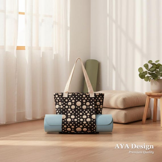Trendy Polka Dot Yoga Mat Tote Bag | Durable and Functional Workout Accessory