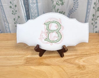 Embroidered Wedding Bouquet Wrap | Single Letter