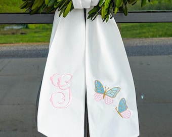 Butterfly Monogram Wreath Sash | Spring Summer Door Decor