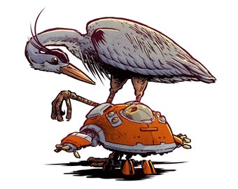 Bot and Bird V, 5x7 Art Print