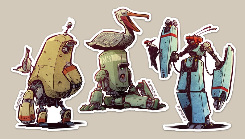 Robot and Bird: Sticker-set 1 image 1