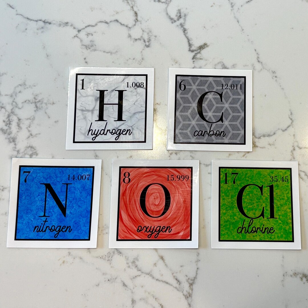 Element Symbol Stickers (pack of 5) - Etsy