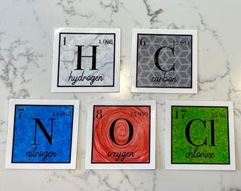 Element symbol stickers (pack of 5)