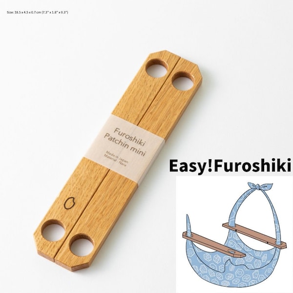 SMALL or LARGE type Furoshiki Wood handle - Patchin