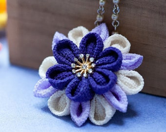 Kanzashi Flower Obi dome | Tsumami Zaiku Flower | Flower pendant | Chirimen Flower | Japanese accessory | Flower Accessories