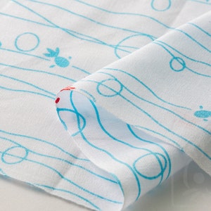Tenugui Japanese Traditional Cotton towel 35x90cm (13&quot; x 35&quot;).. -white kingyo,gold fish