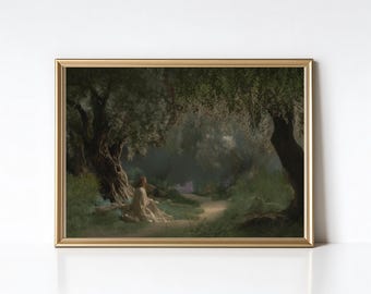 Jesus betet Kunstdruck: Garten Gethsemane (Digitaler Download)
