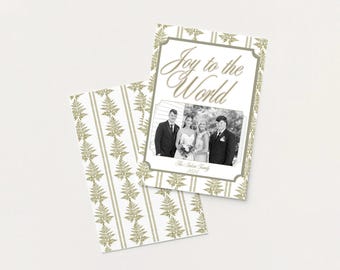 Vintage Weihnachtsfotokarte: Farn Wallpaper (Digitaler Download)