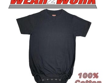 WEAR2WORK ブラック クルーネック ボディスーツ 失禁