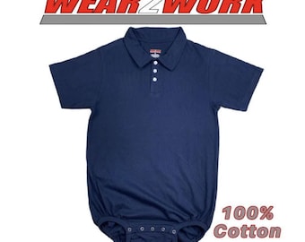 WEAR2WORK ネイビーブルー ポロ ボディスーツ 失禁