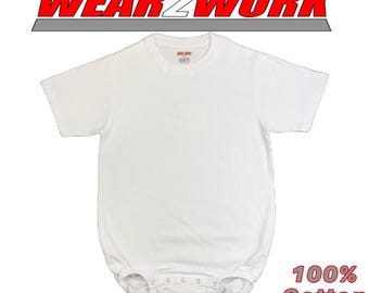 WEAR2WORK ホワイト クルーネック ボディスーツ 失禁