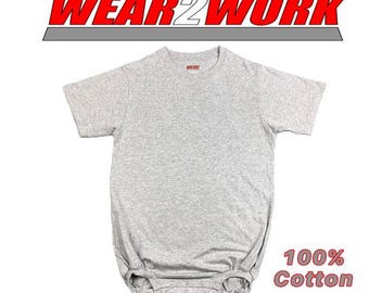 WEAR2WORK ヘザーグレー クルーネック ボディスーツ 失禁