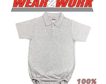 WEAR2WORK ヘザーグレー ポロ ボディスーツ 失禁