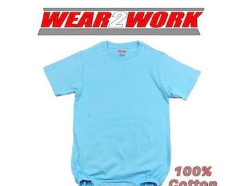 WEAR2WORK スカイブルー クルーネック ボディスーツ 失禁