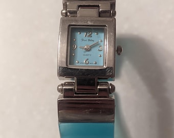 Translucent blue Fred Belay cuff watch (Vintage)
