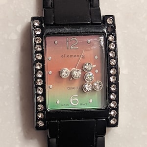 Montre Femme Vintage Accutime Avec Bracelet Cuir - Fonctionne Avec Pile Neuve, Occasion