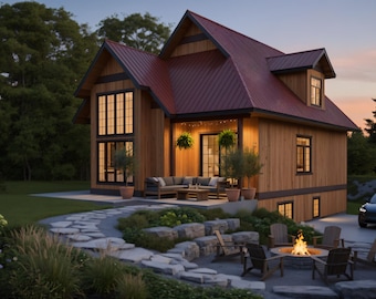 Alpine Cabin Architectural Plans – 5 Bedroom Family House (PDF)