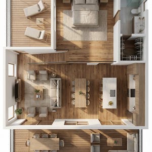 36' x 24' Modern 2 Bedroom ADU Cabin Architectural Plans – 1390 SF Custom Lean-To Design Blueprints PDF image 5