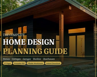 Home Design Planning Guide | Architectural Client Workbook | New Build Checklist | Cottage Garage Bunkie Boathouse | Printable PDF