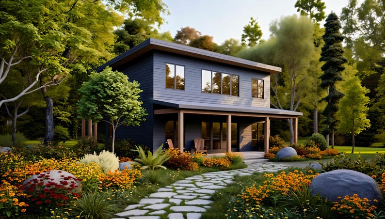 36' x 24' Modern 2 Bedroom ADU Cabin Architectural Plans – 1390 SF Custom Lean-To Design Blueprints PDF image 12