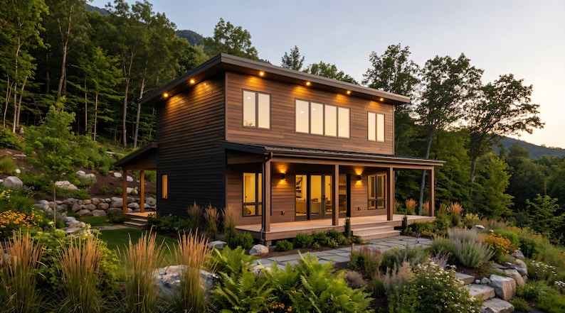 36' x 24' Modern 2 Bedroom ADU Cabin Architectural Plans – 1390 SF Custom Lean-To Design Blueprints PDF image 3
