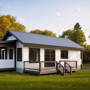 Tiny Rustic Cabin Plans, 1-Bedroom Retreat Blueprint, Cozy Cabin Design, 739 Sq Ft, Digital Download, Cabin Floorplan